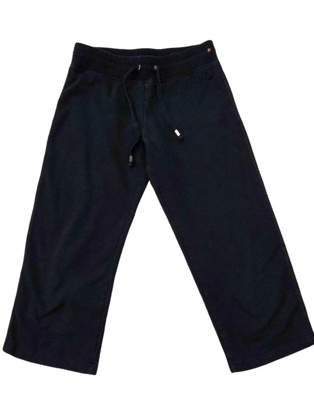 BCBG Max Azria Sweatpants Womens S Black Cropped Capri Retro Y2K Lounge 2000s